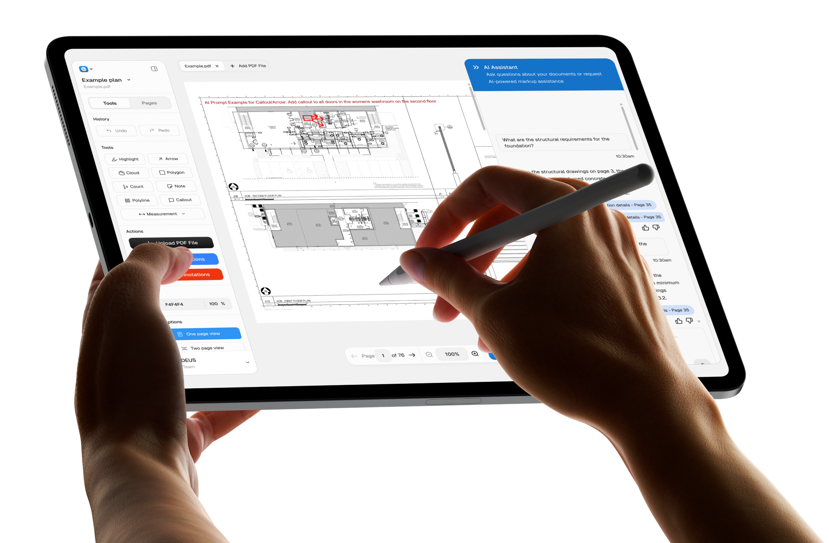 Ecadoc AI interpreting blueprint